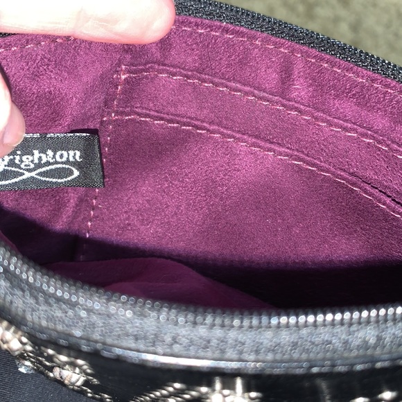 EUC Brighton black leather peace wristlet with dust bag - Picture 6 of 6